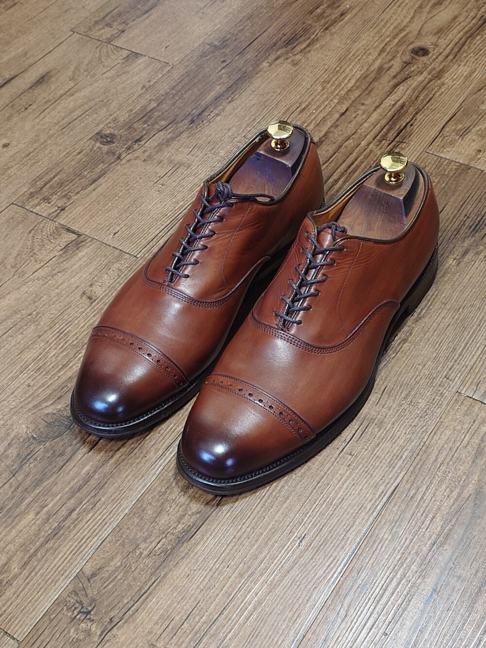 Allen Edmonds Byron 11.5D Medium Brown Oxford Captoe Dress Shoes